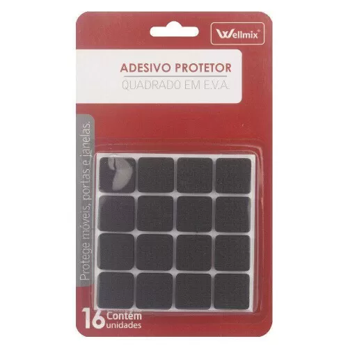 Adesivo de EVA protetor para móveis quadrado 16 peças Wellmix