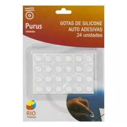 Adesivo gotas de silicone 01cm transparente com 24 unidades Rio tijucas