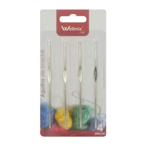 Agulha para croche 1,5mm blister com 04 unidades Wellmix