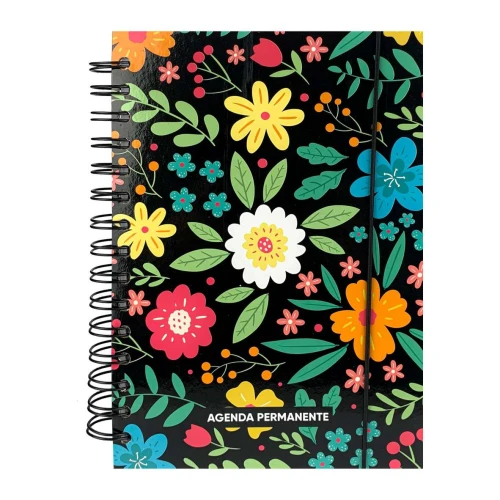 Agenda permanente flores com 160fls 14x21cm Amigold