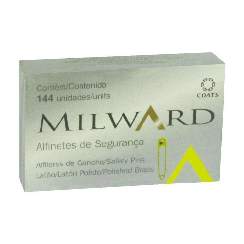 Alfinete de segurança dourado 000 22mm com 144 unidades Milward Corrente