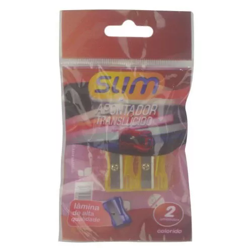 Apontador simples retangular com 02 blister Slim