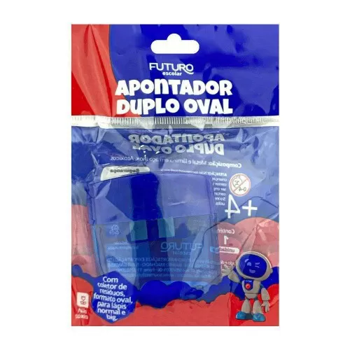 Apontador com depósito 02 furos oval blister Futuro