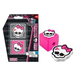 Apontador com depósito + borracha Monster High blister Tris