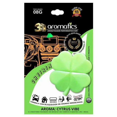 Aromatizador para carro ou ambientes 08g trevo cytrus vibe