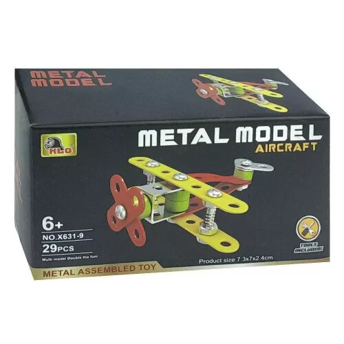 Avião de metal mini para montar 29 peças Shock