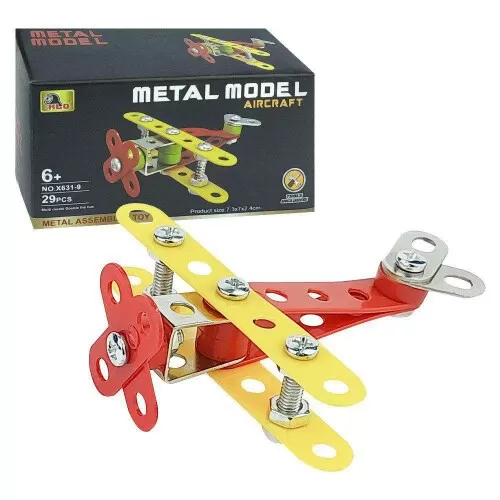 Avião de metal mini para montar 29 peças Shock