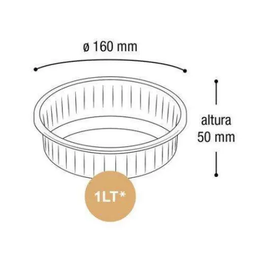 Bacia plástica 01 litro transparente Arqplast