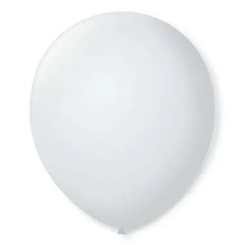 Balão 7.0 liso branco polar com 50 unidades São Roque