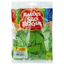 Balão 7.0 liso verde maçã com 50 unidades São Roque