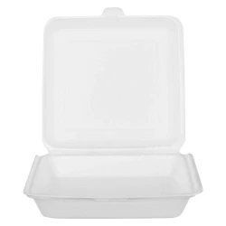 Bandeja isopor para delivery com tampa 27x27cm com 100 unidades HC102 Cristalcopo