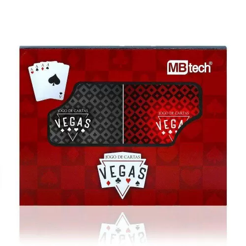 Baralho de plástico com 2 jogos vegas MBtech