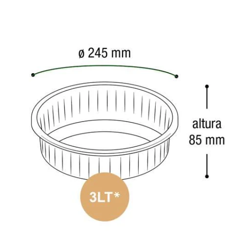 Bacia plástica 03 litros transparente Arqplast