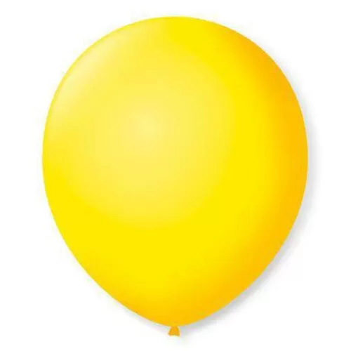 Balão 7.0 liso amarelo citrino com 50 unidades São Roque