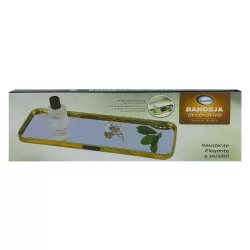 Bandeja decorativa com espelho 30x10cm HD81319 Interponte