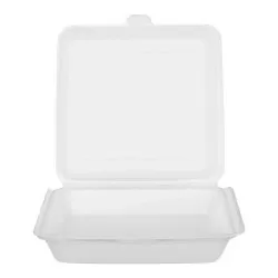 Bandeja isopor para delivery com tampa 22x22cm com 100 unidades HC106 Cristalcopo