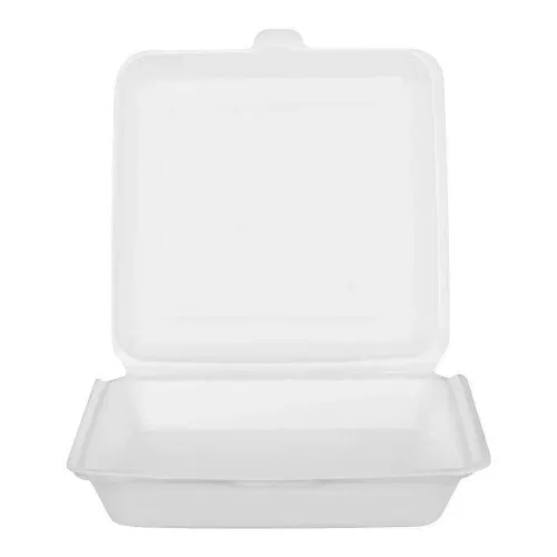 Bandeja isopor para delivery com tampa 22x22cm com 100 unidades HC106 Cristalcopo