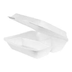 Bandeja isopor para delivery com tampa 25x27cm com 100 unidades HC132 Cristalcopo