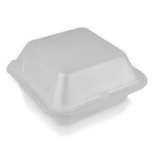 Bandeja isopor para hambúrguer com tampa 15x15cm com 200 unidades HF02 Fibraform