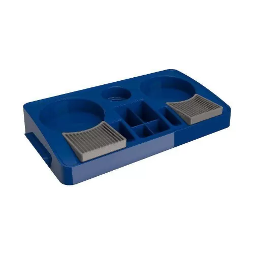 Bandeja organizadora para servir café 44X24cm 09 divisões azul Unitermi