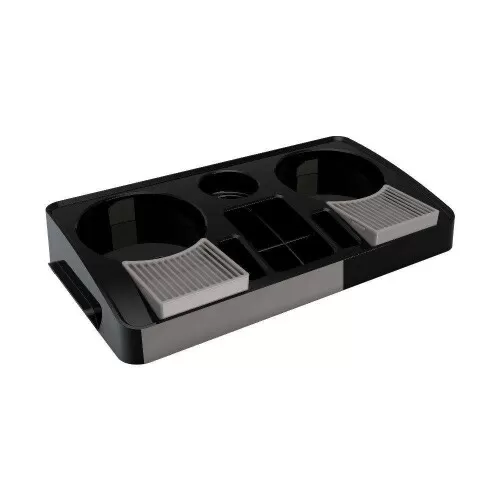 Bandeja organizadora para servir café 44X24cm 09 divisões preta Unitermi