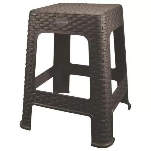 Banqueta plástica Rattan marrom efeito palha 6256 Rischioto