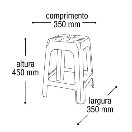 Banqueta plástica adulto preta Arqpalst