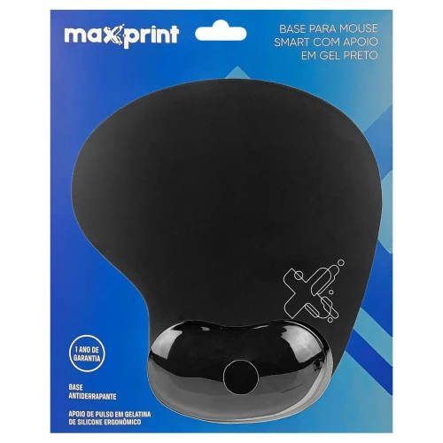 Base para mouse ergonômico com apoio de gel preto Maxprint