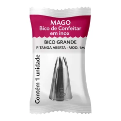 Bico para confeitar em inox grande pitanga aberta 1M Mago