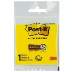 Bloco autoadesivo 76x76 amarela neon com 45 folhas Post It 3M