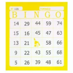 Bloco de bingo amarelo 12x11cm com 100 folhas Tamoio