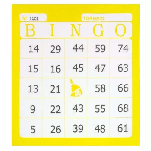 Bloco de bingo amarelo 12x11cm com 100 folhas Tamoio