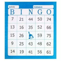 Bloco de bingo azul 12x11cm com 100 folhas Tamoio