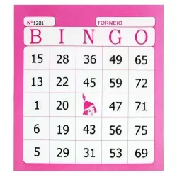 Bloco de bingo rosa 12x11cm com 100 folhas Tamoio