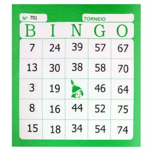 Bloco de bingo verde 12x11cm com 100 folhas Tamoio