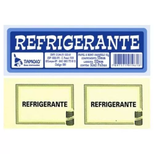 Bloco ficha refrigerante com 100 fichas Tamoio