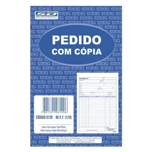 Bloco pedido 2 via grande 137x207mm 40X2 São Domingos