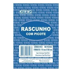 Bloco rascunho branco médio 115x160 com 100 folhas São Domingos