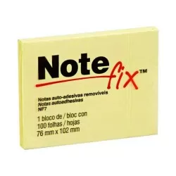 Bloco autoadesivo 76mmX102mm amarelo com 100 folhas Note Fix 3M