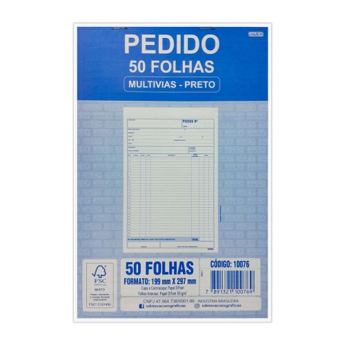 Bloco pedido 1 via oficio 199x297mm com 50 folhas São Domingos