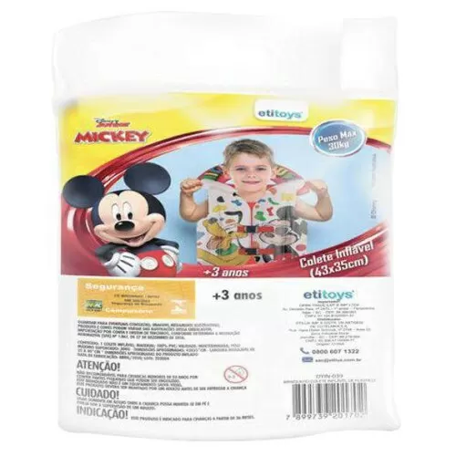 Boia colete salva vidas Mickey 43x35cm Etitoys