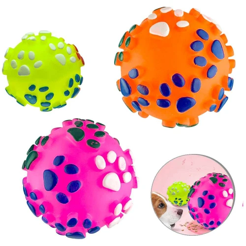 Bolinha para cachorro patinhas 7cm Fluffie