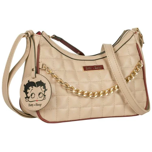 Bolsa feminina baguete 28x17cm bege Betty Boop