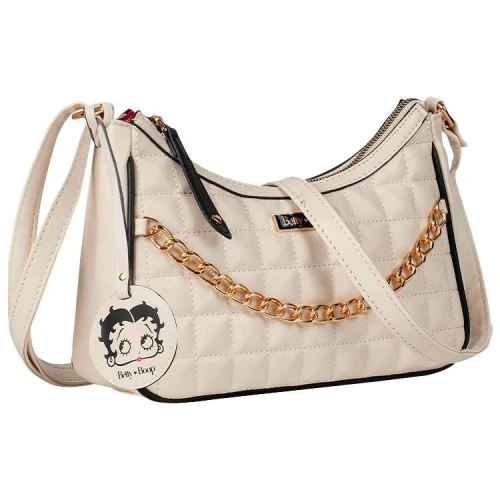 Bolsa feminina baguete 28x17cm off white Betty Boop