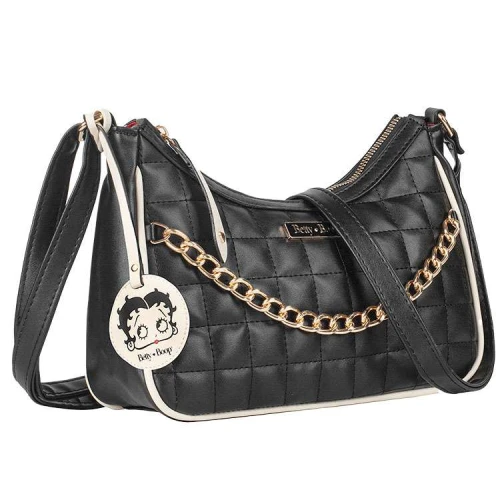 Bolsa feminina baguete 28x17cm preto Betty Boop