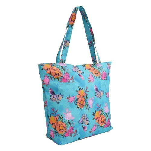 Bolsa feminina multiuso flores com pássaros 35x43cm Clio Style