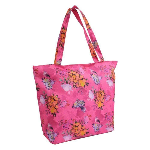 Bolsa feminina multiuso flores com pássaros 35x43cm Clio Style