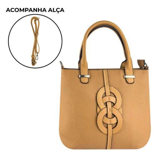 Bolsa feminina tiracolo 32x25cm bege Alice Palucci