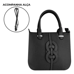 Bolsa feminina tiracolo 32x25cm preto Alice Palucci