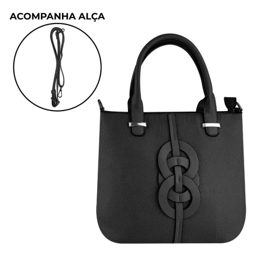 Bolsa feminina tiracolo 32x25cm preto Alice Palucci